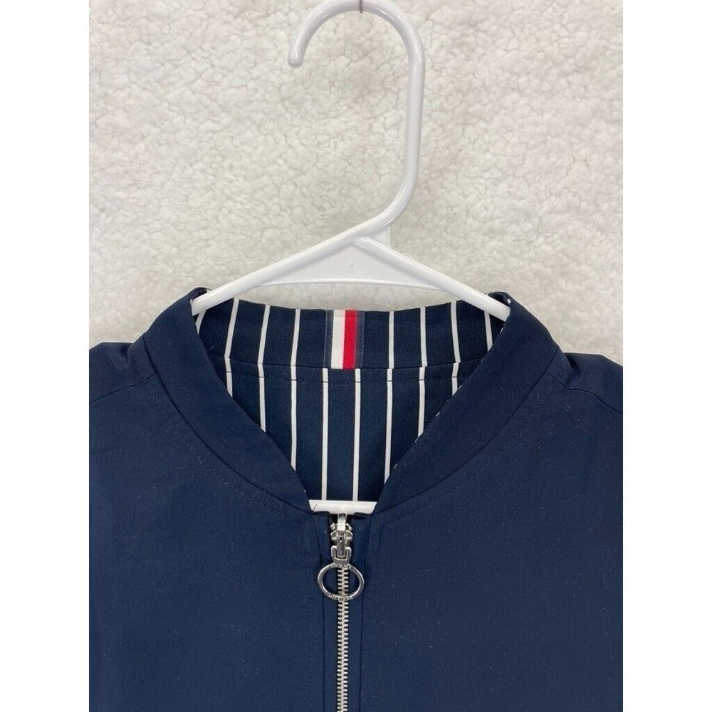 Tommy Hilfiger Reversible Bomber Jacket Women's M Navy White Stripe Full Zip - Picture 3 of 11